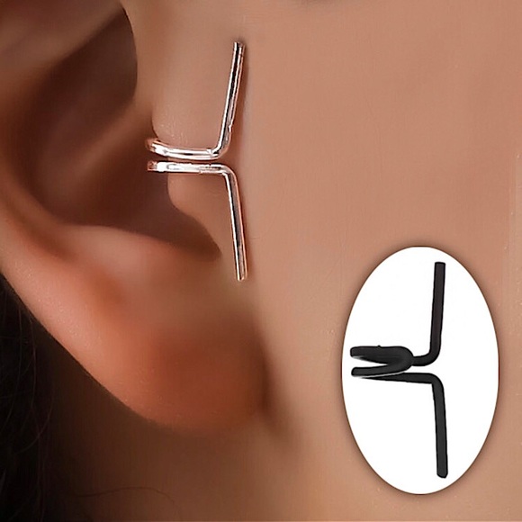 🔴𝟭𝟬/$𝟮𝟱🔴NEW Black Simple Wrap Earring - Picture 9 of 9